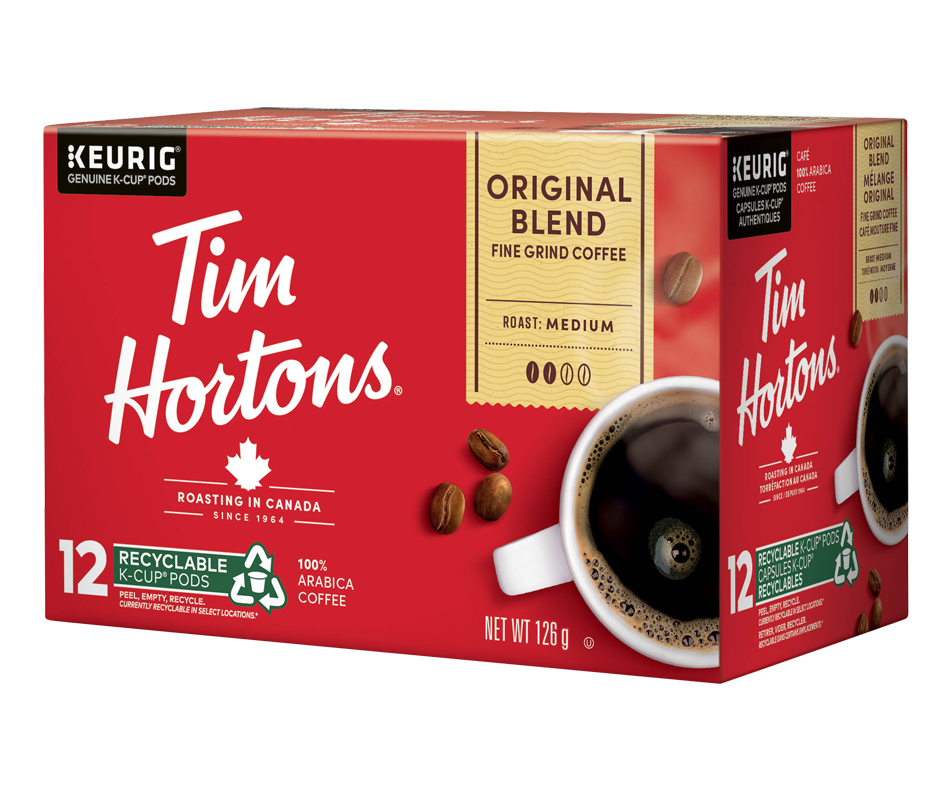KCup Coffee Pods, Original, 12 units Tim Hortons Coffee Jean Coutu