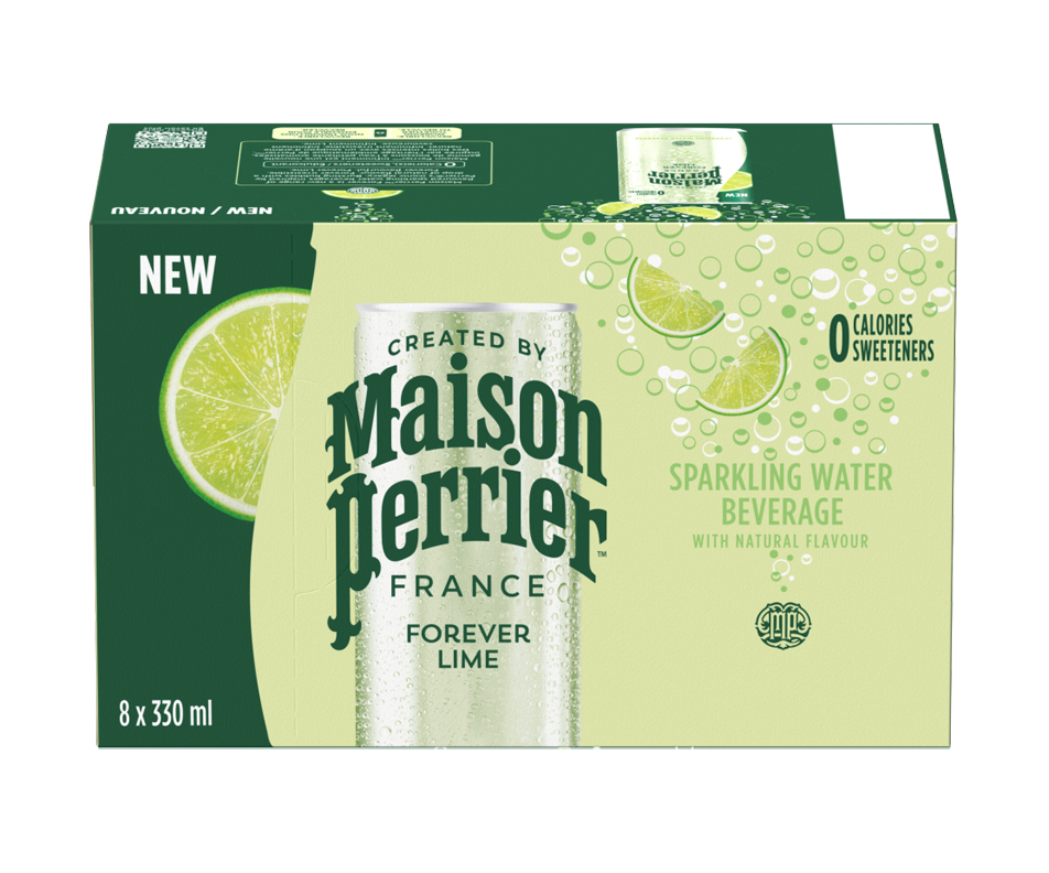 Forever Lime Sparkling Water Beverage, Lime, 8 x 330 ml Maison