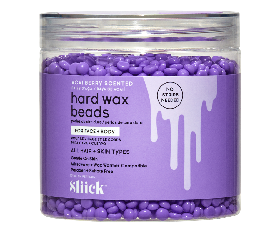 Hard Wax Beads, Acai Berry, 226 g Sliick by Salon Perfect Wax hair