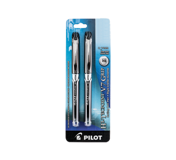 Hi-Tecpoint V7 Grip Rolling Ball Pen 0.7 mm, 2 units, Black
