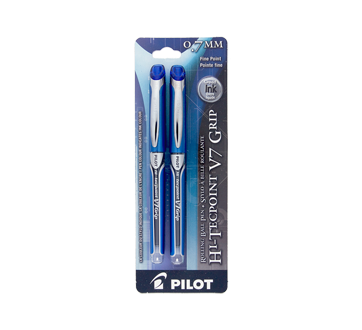 Image of product Pilot - Hi-Tecpoint V7 Grip Rolling Ball Pen 0.7 mm, 2 units, Blue 