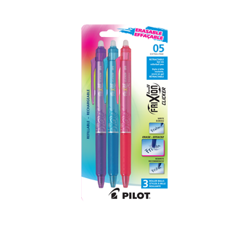 Image of product Pilot - Frixion Ball Clicker Erasable Rollerball Pens in Assorted Colors, 3 units