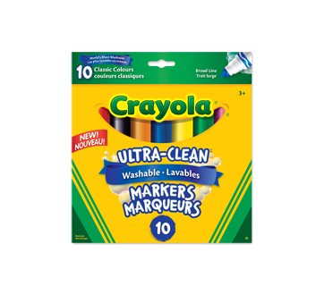 Image of product Crayola - Ultra-Clean Washable Broad Line Markers, 10 units