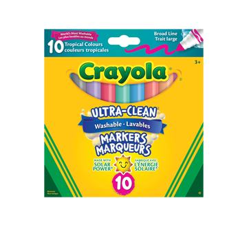 Image of product Crayola - Ultra Clean Broad Line Tropical Washable Markers, 10 units