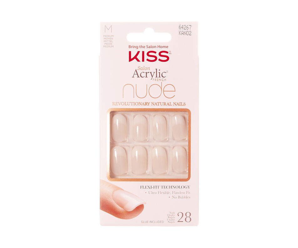 Salon Acrylic Nude Nails, 28 units Kiss Artificial nails and nail