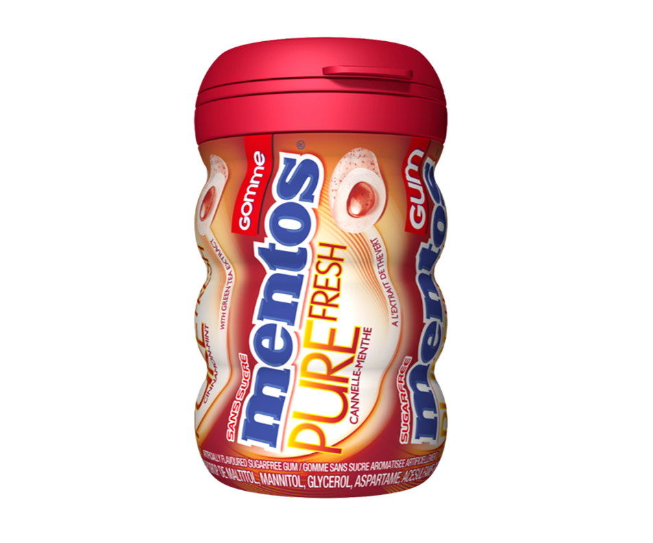 Mentos Pure Fresh Gum, Cinnamon & Mint, 50 pieces Mentos Regular