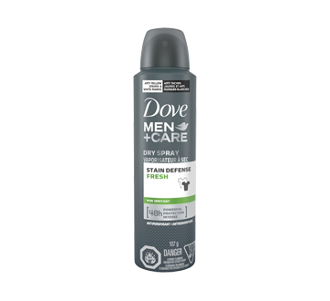 Image of product Dove Men + Care - Stain Defense Fresh Dry Spray Antiperspirant, 107 g