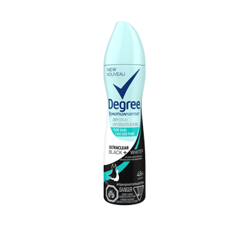 Image of product Degree - MotionSense UltraClear Black + White Dry Spray Antiperspirant, 107 g, Pure Rain