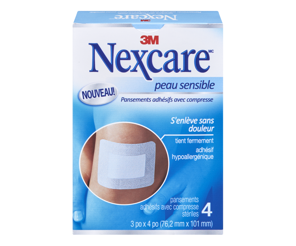 Sensitive Skin Adhesive Pads, 4 units Nexcare Wellness Jean Coutu