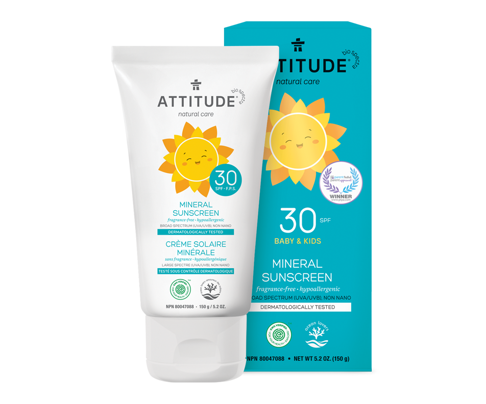 Sunscreen SFP 30, Fragrance Free, 150 g Attitude Sunscreen Jean Coutu