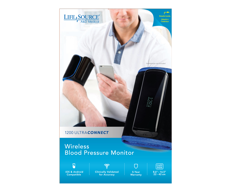 1200 UltraConnect Wireless Blood Pressure Monitor, 1 unit LifeSource