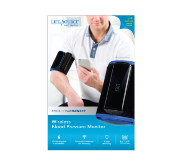 Image of product LifeSource - 1200 UltraConnect Wireless Blood Pressure Monitor, 1 unit
