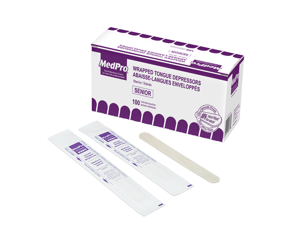 Tongue Depressors, Sterile, Individually Wrapped, 100 units MedPro
