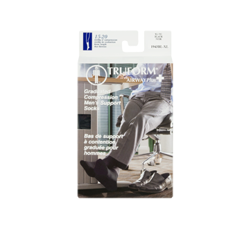 Image 3 of product Truform - Compression Hosiery for Women, 15-20 mmhg, Black, X-Large
