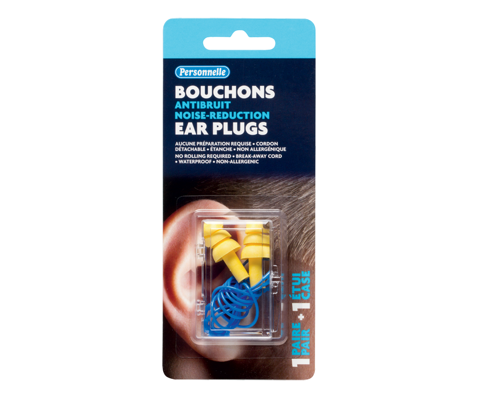 NoiseReduction Ear Plugs, 1 unit Personnelle Wipes, Ear Plugs and