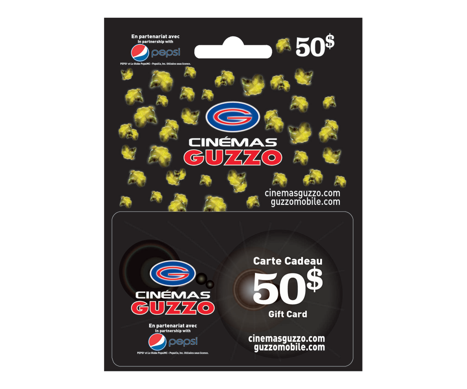 50 Guzzo Gift Card, 1 unit Entertainment cards Jean Coutu