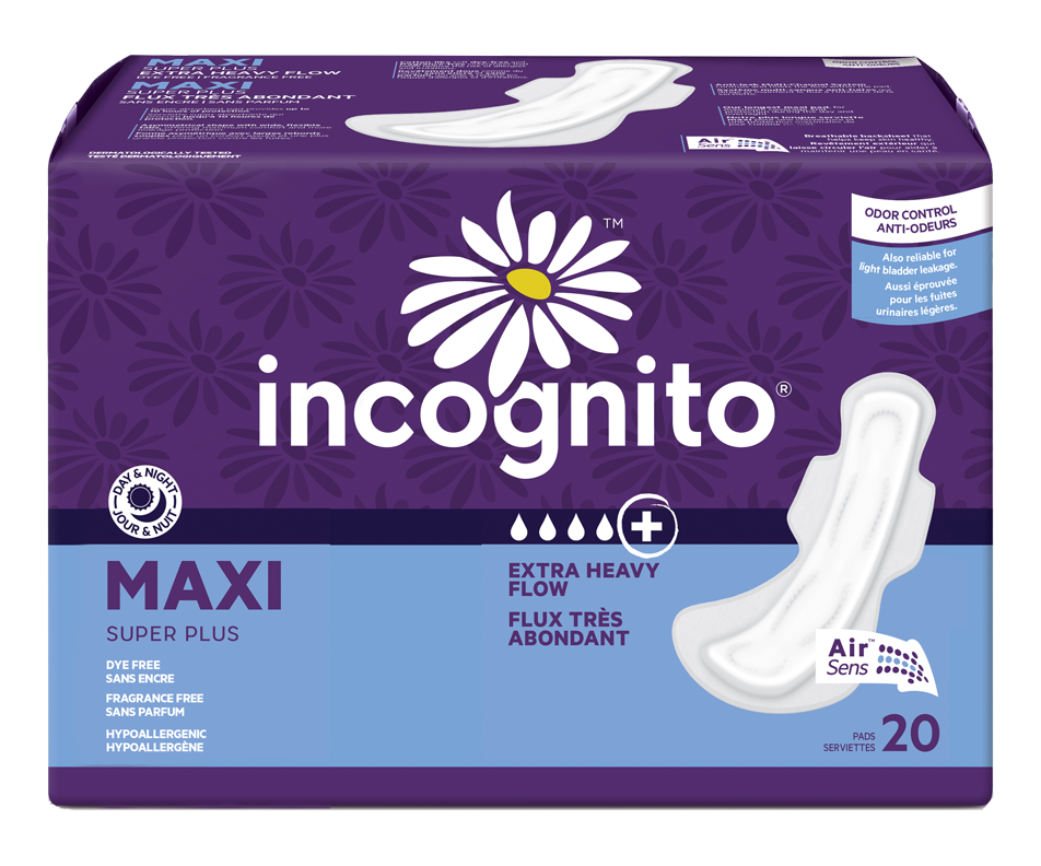 Maxi Super Plus Sanitary Pads with Wings, 20 units, Extra Heavy Flow