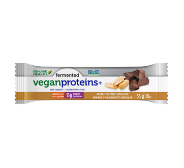Image of product Genuine Health - Fermented Vegan Proteins+ bar, 55 g, Peanut Butter Chocolate