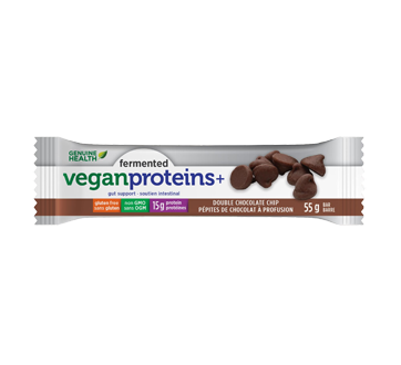 Image of product Genuine Health - Fermented Vegan Proteins+ bar, 55 g, Double Chocolate Chip