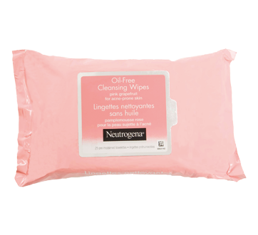 Oil-Free Pink Grapefruit Cleansing Wipes, 25 units