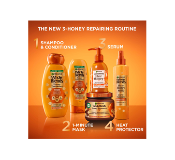 Image 7 of product Garnier - Whole Blends Honey Treasures Repairing Conditioner, 650 ml