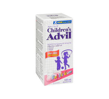 Image 2 of product Advil - Advil Children's Suspension Dye-Free, 100 ml, Bubble Gum