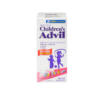 Image 3 of product Advil - Advil Children's Suspension Dye-Free, 100 ml, Bubble Gum