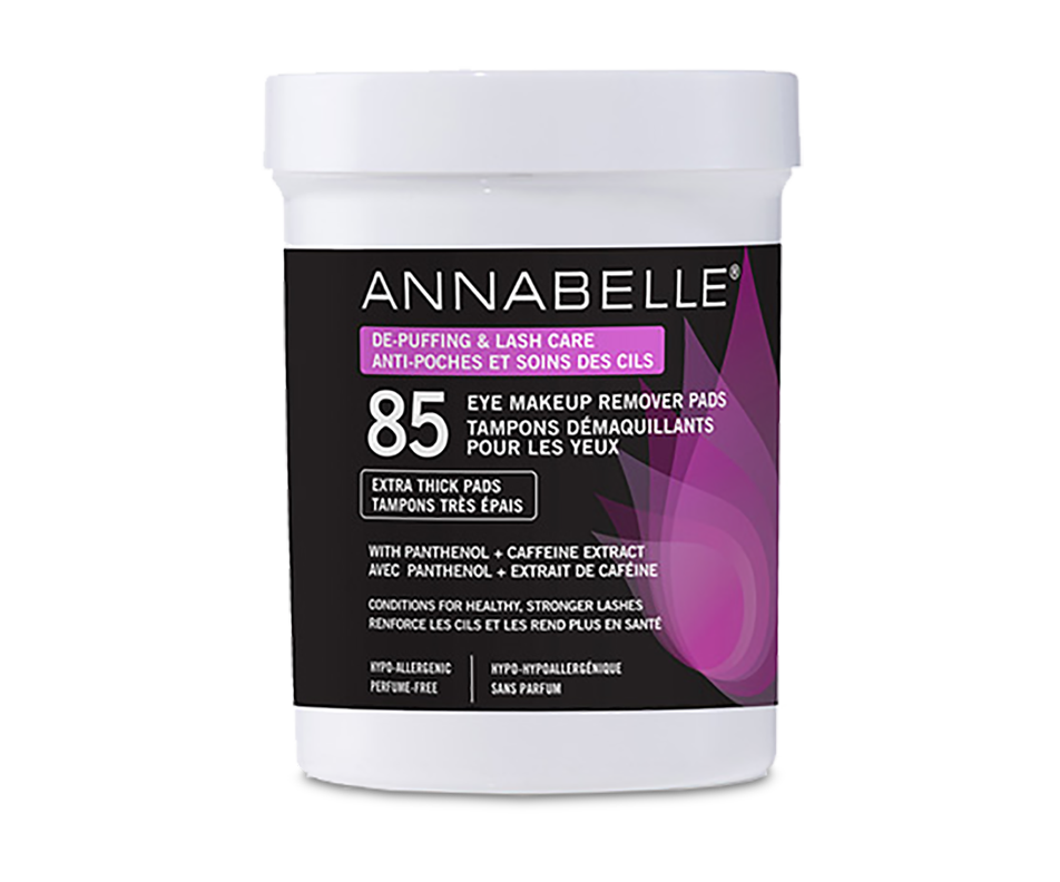 Soothing DePuffing & Lash Care Eye Makeup Remover Pads, 85 units Annabelle Pads Jean Coutu