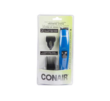 3-in-1 Beard, Moustache and Goatee Grooming System, 1 unit