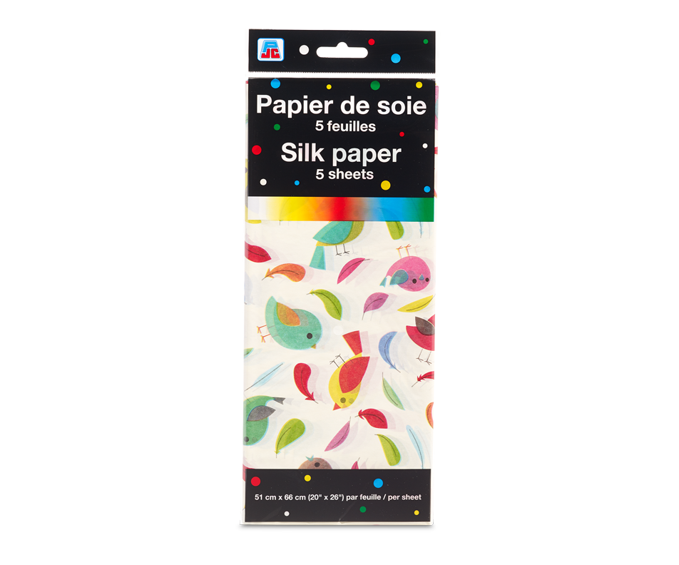 Silk Paper, 5 units, Bird Pattern PJC Silk paper Jean Coutu