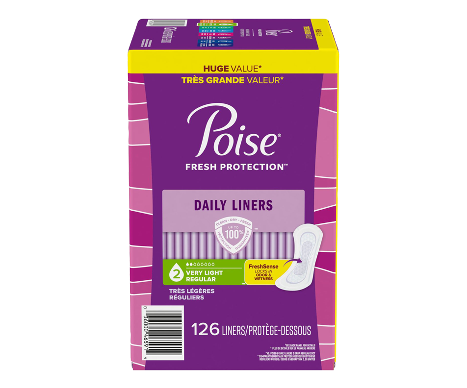 Daily Ultra Thin Incontinence Panty Liners, Very Light Flow, Regular