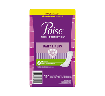 Image 3 of product Poise - Daily Ultra Thin Incontinence Panty Liners, Very Light Flow, Long, 114 units