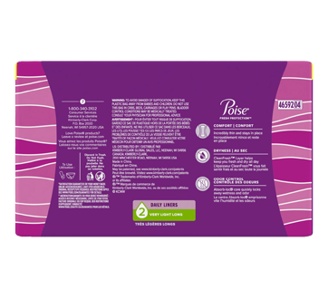 Image 4 of product Poise - Daily Ultra Thin Incontinence Panty Liners, Very Light Flow, Long, 114 units