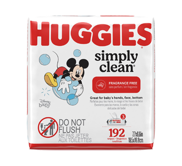 Image 3 of product Huggies - Simply Clean Baby Wipes, Unscented, 192 units