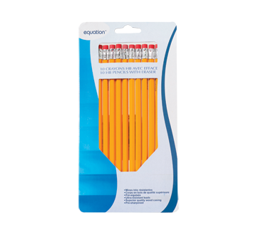 HB Pencils with Eraser, 10 units