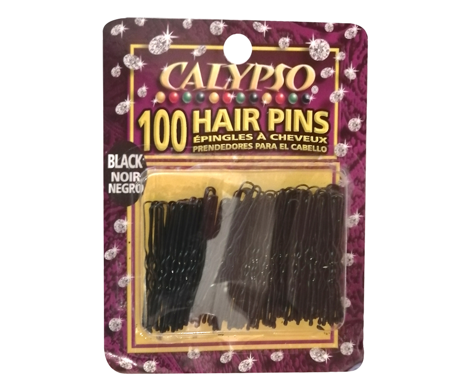 Hair Pins, 100 units, Black Calypso Elastic, barrette, clip or