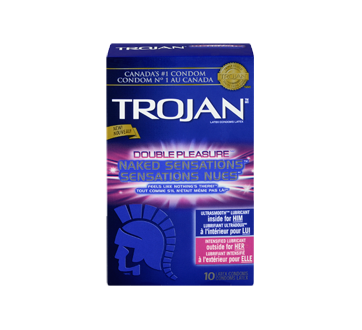 Image 1 of product Trojan - Naked Sensations Double Pleasure Lubricated Condoms, 10 units