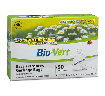 Kitchen Garbage Bag, 50 Bags, 20 x 22 in., White