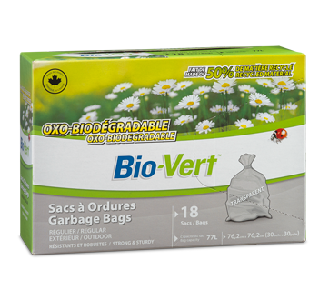 Image of product Biovert - Regular Garbage Bag, 18 Bags, 30 x 30 in., Clear