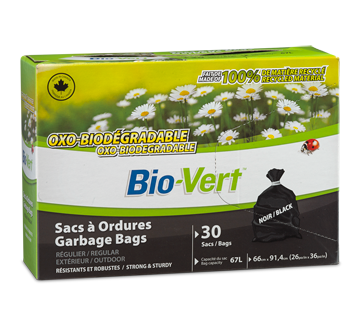 Image of product Biovert - Regular Garbage Bag, 30 Bags, 26 x 36 in., Black