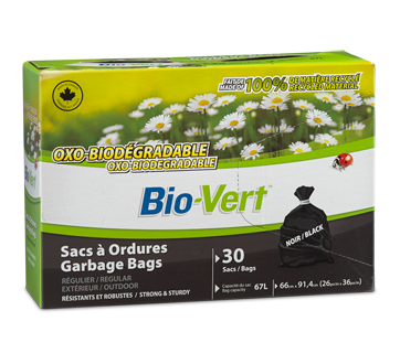 Regular Garbage Bag, 30 Bags, 26 x 36 in., Black