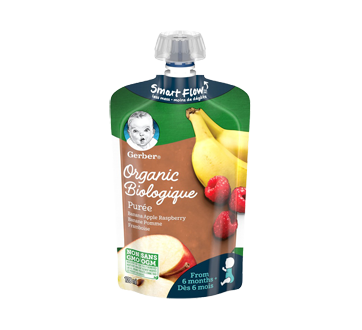 Image 1 of product Gerber - Organic Purée, 128 ml, Banana Apple & Raspberry
