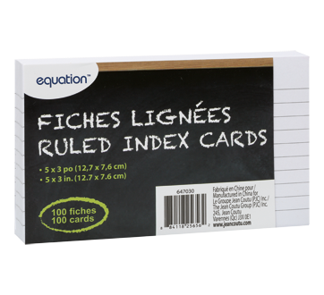 Image of product Equation - Ruled Index Cards, 100 units