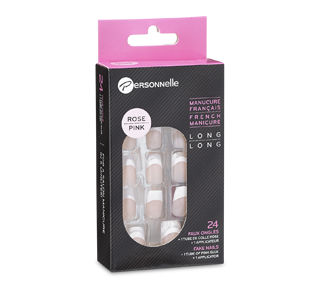 French Manicure, Pink, Long, 24 units