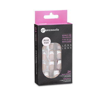 French Manicure, 24 units, Pink, Long