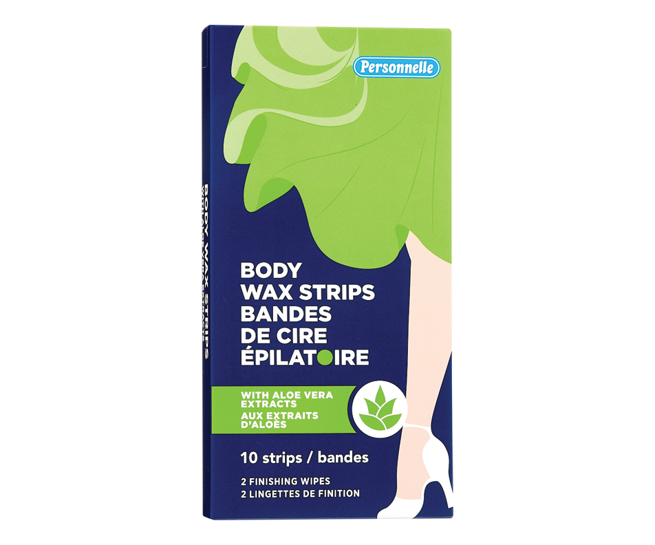 Aloe Vera Body Wax Strips, 10 units Personnelle Wax hair removal