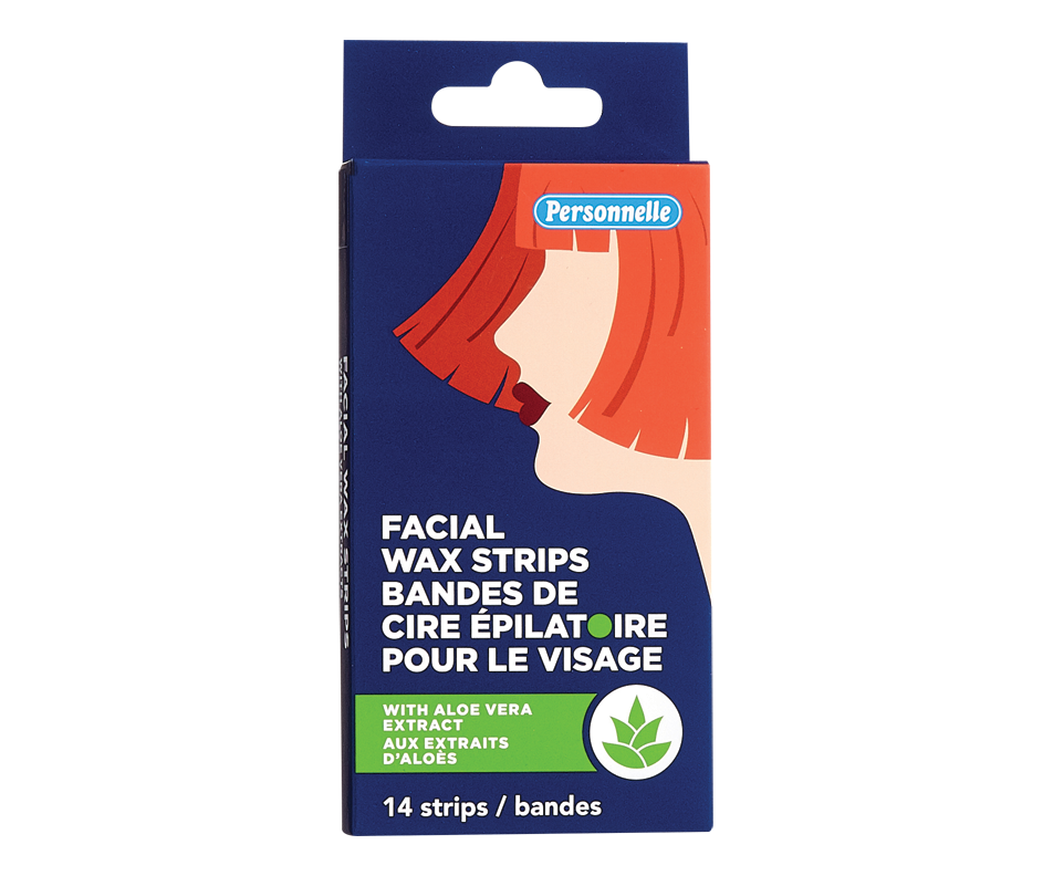 Aloe Vera Facial Wax Strips, 14 units Personnelle Wax hair removal