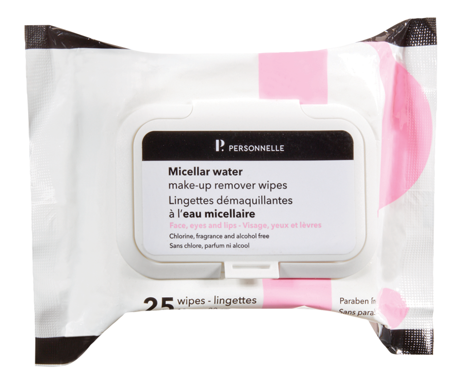 Micellar Water MakeUp Remover Wipes, 25 units Personnelle Cosmetics
