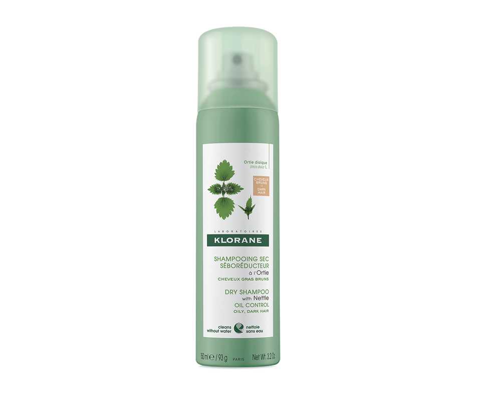 Tinted Dry Shampoo with Nettle, Brown to Dark Hair, 150 ml Klorane