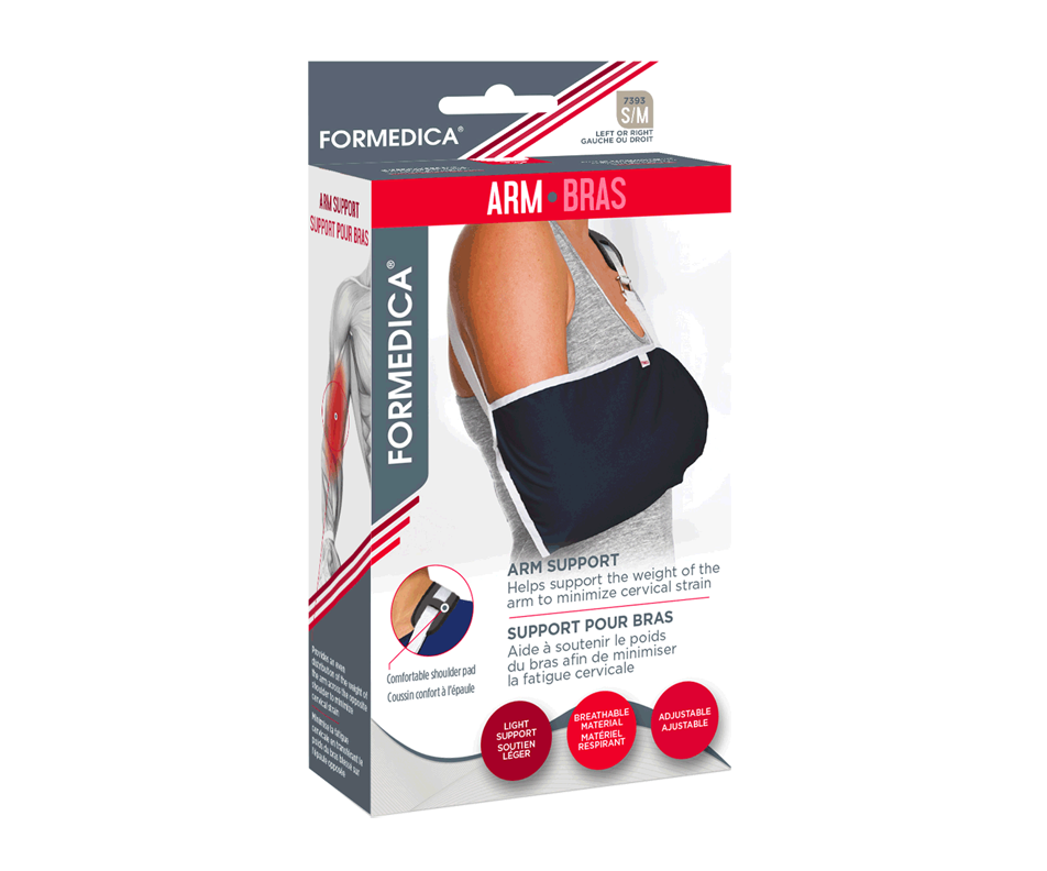 Arm Support, 1 unit, 25 37 cm, Small/Medium, Blue and White Piping Formedica Orthopedics